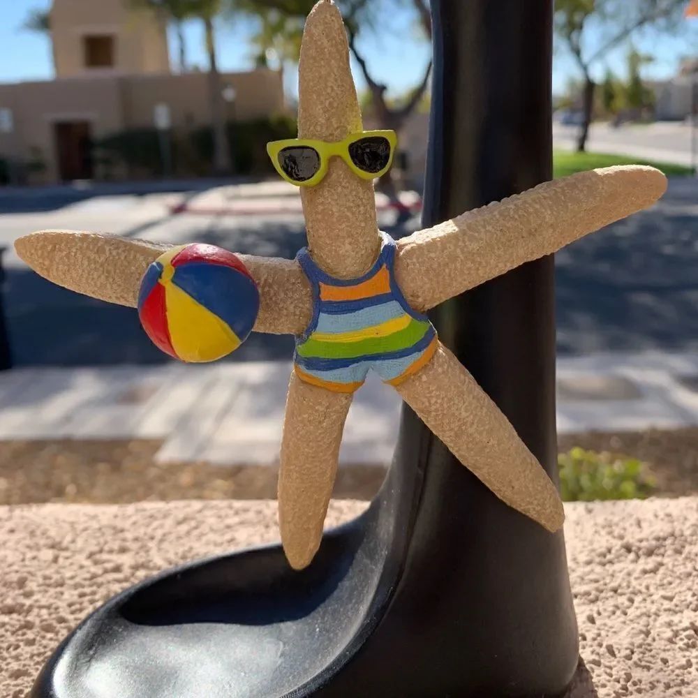 Starfish Beach Ball Player Green Sunglasses Striped Swim Sand Christmas Ornament